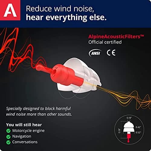 Alpine MotoSafe Pro Earplugs for Motorcycle Riding | 20dB Noise Reduction, 2 Pair thumbnail 3