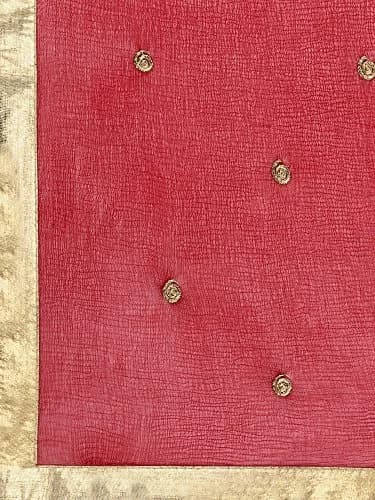 DUPATTA BAZAAR Woman's Embroidered Maroon & Gold Chiffon Dupatta | Vibrant & Elegant, 92"L x 36"W, Soft & Flowy thumbnail 5