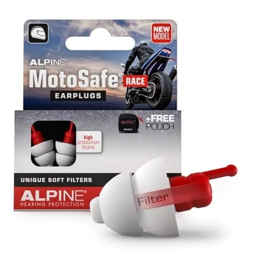 Alpine MotoSafe Race Motorcycle Ear Plugs for Wind Noise Reduction | 17 dB SNR thumbnail 1