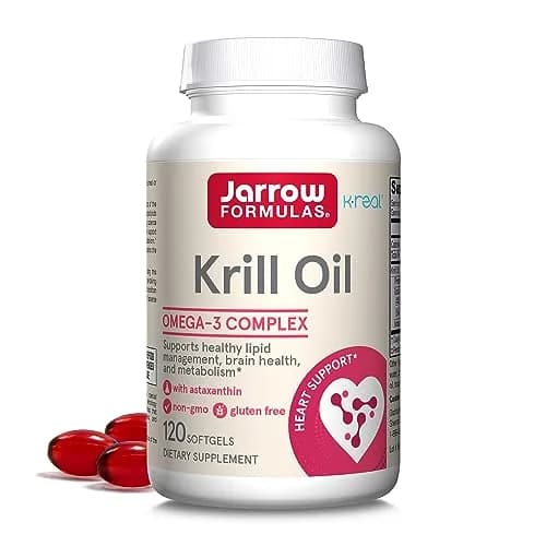 Jarrow Formulas Krill Oil Phospholipid Omega-3 with Astaxanthin 120 Softgels | Supports Lipid Management, Metabolism, Brain & Heart Health thumbnail 1