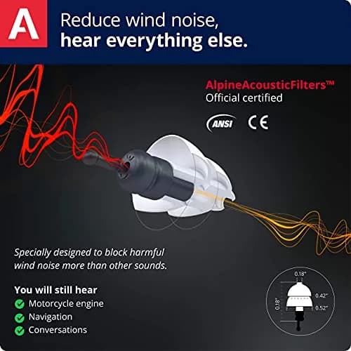 Alpine Hearing Protection MotoSafe Tour Reusable Ear Plugs | 17 dB SNR Noise Reduction for Motorcycling thumbnail 2