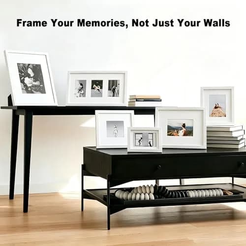 RPJC 4x6 Solid Wood Picture Frame with Real Glass Cover White | Classic Wall & Tabletop Display thumbnail 3