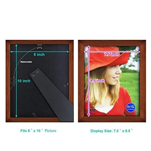 RPJC 8x10 Picture Frame | Solid Wood, High Definition Glass, Wall & Tabletop Display thumbnail 4
