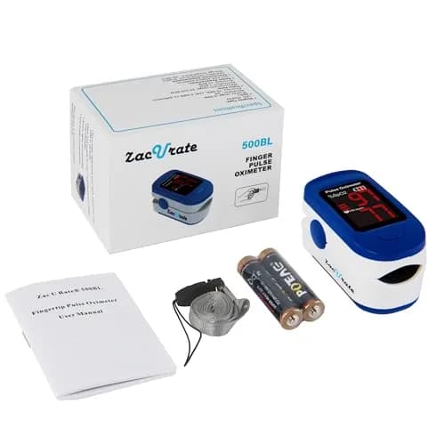 Zacurate 500BL Fingertip Pulse Oximeter Blood Oxygen Saturation Monitor with Batteries Included (Navy Blue) | FDA Approved for Sports & Aviation Use thumbnail 6