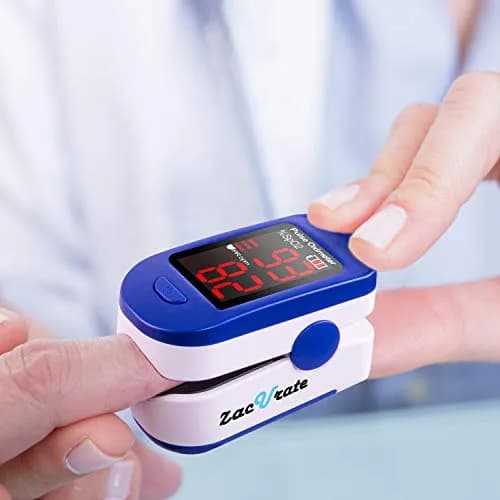 Zacurate 500BL Fingertip Pulse Oximeter Blood Oxygen Saturation Monitor with Batteries Included (Navy Blue) | FDA Approved for Sports & Aviation Use thumbnail 3