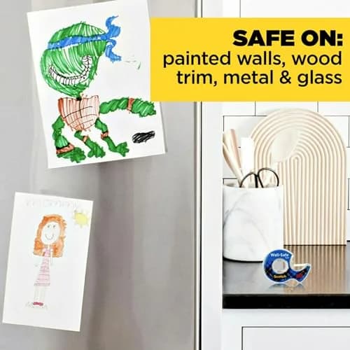 Scotch Wall-Safe Tape Dispenser with 1 Roll | Removable Tape for Photos & Art, 1.9cm x 1651cm (3/4 in x 650 in) thumbnail 8