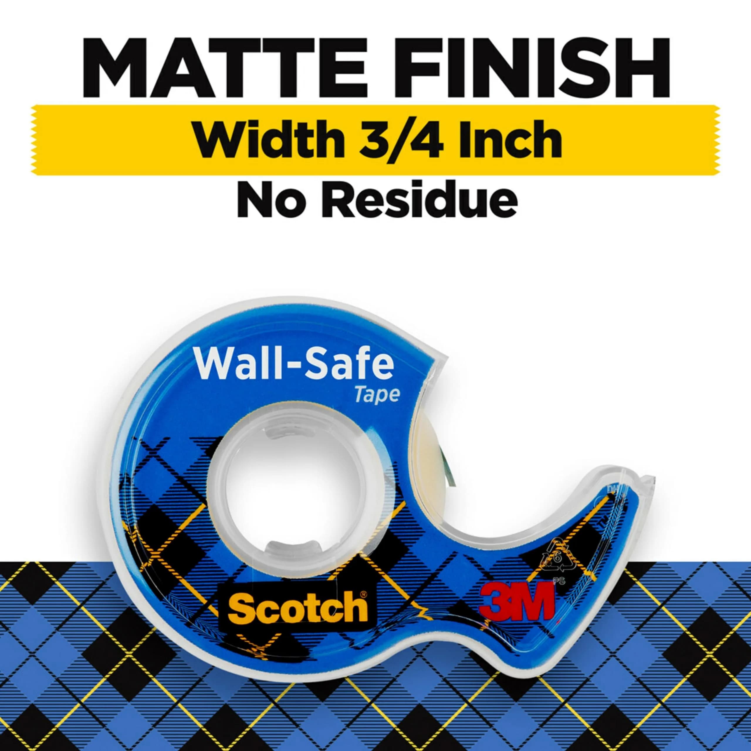 Scotch Wall-Safe Tape Dispenser with 1 Roll | Removable Tape for Photos & Art, 1.9cm x 1651cm (3/4 in x 650 in) - view 2