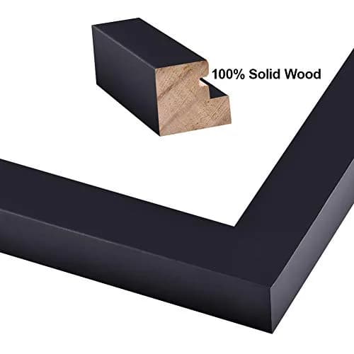 RPJC 8x10 Solid Wood Picture Frame with Real Glass Cover Black | Elegant Wall & Tabletop Display thumbnail 2