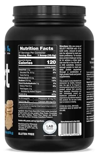 PEScience Select Protein Powder, Peanut Butter Cookie, 27 Servings | High-Quality Whey & Casein Blend for Muscle & Weight Goals thumbnail 6