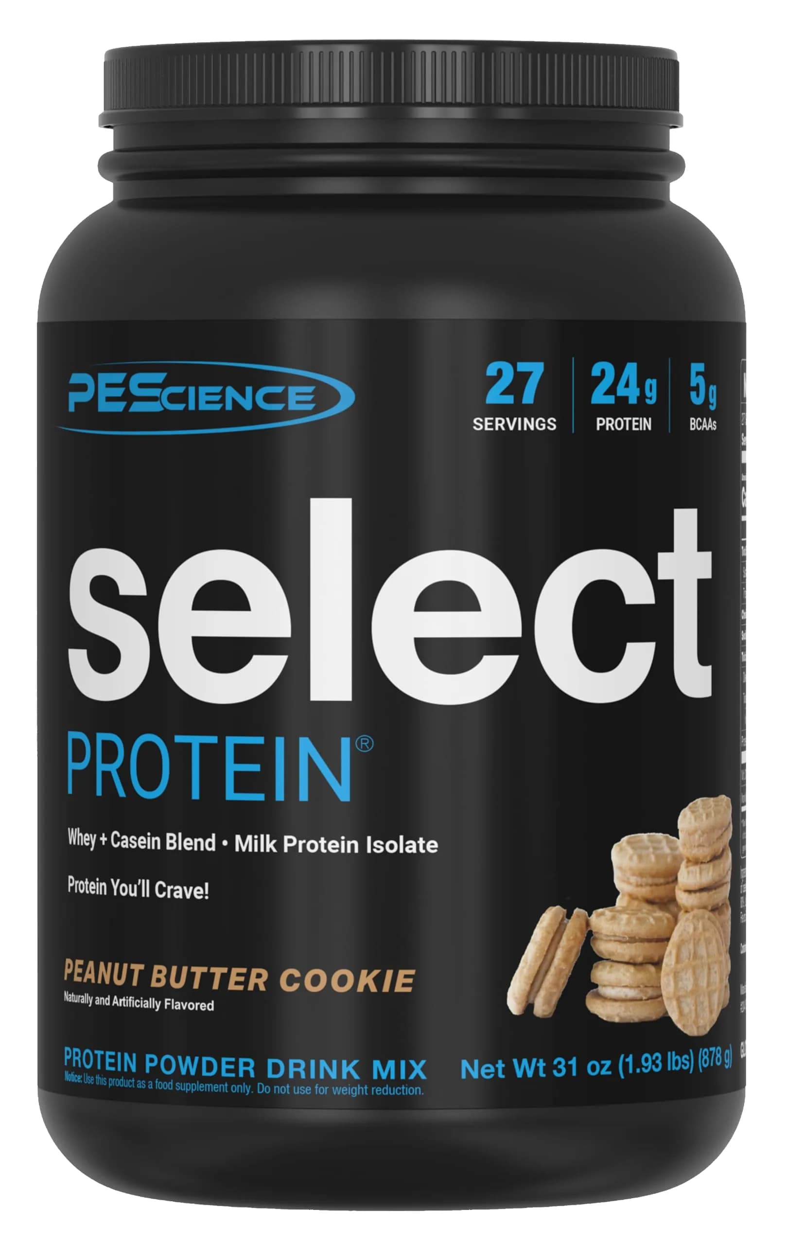 PEScience Select Protein Powder, Peanut Butter Cookie, 27 Servings | High-Quality Whey & Casein Blend for Muscle & Weight Goals — Peanut Butter Cookie