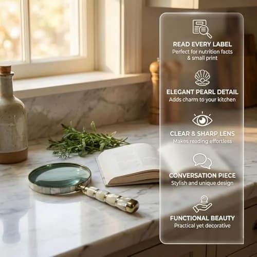 ROORKEE INSTRUMENTS Mother-of-Pearl Magnifying Glass 10x | Handmade Brass Antique Style for Reading & Inspection thumbnail 8