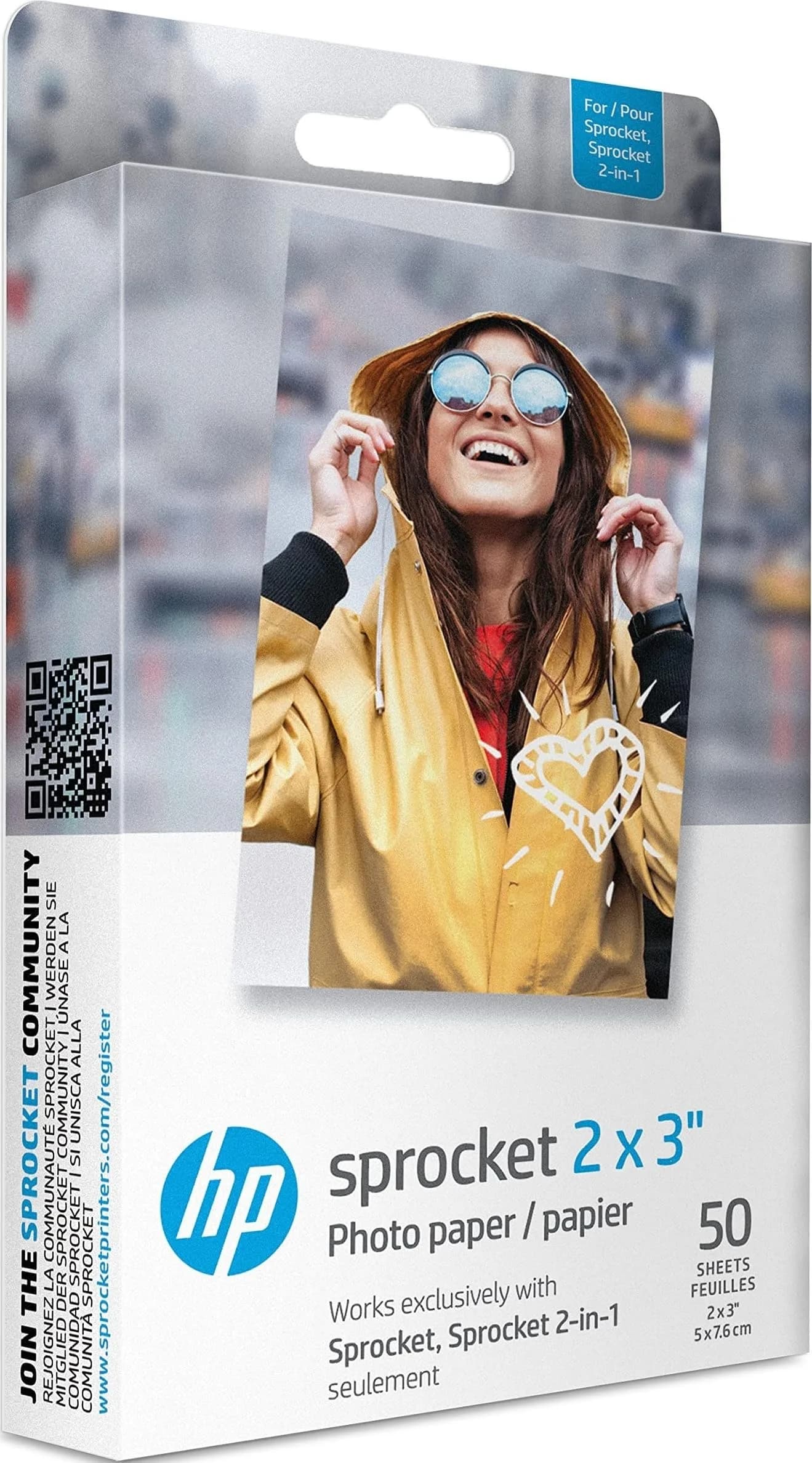 HP Sprocket 2x3" Premium Zink Pre-Cut Photo Paper - 50 Sheets - main product image