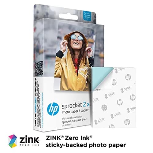HP Sprocket 2x3" Premium Zink Sticky Back Photo Paper (50 Sheets) | Lab-Quality Color Prints thumbnail 2