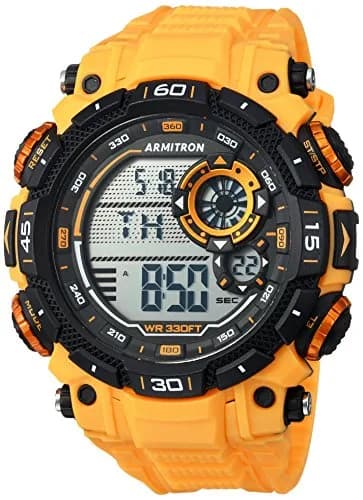 Armitron Sport Men's Digital Chronograph Resin Strap Watch, 52.5mm | Water-Resistant to 100m, Backlight, Alarm thumbnail 1