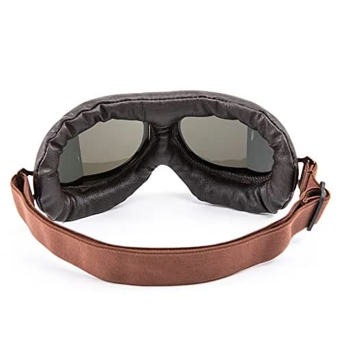 evomosa Vintage Motorcycle Goggles, Windproof Anti-Fog & Impact UV Protection Aviator Pilot Motocross Goggles, One Size, Copper | OTG Fit for Indian Roads thumbnail 6