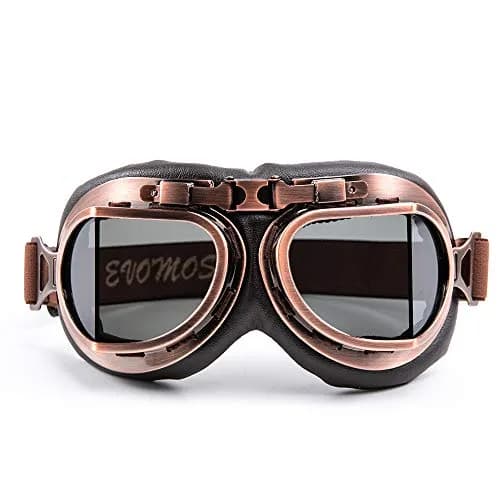 evomosa Vintage Pilot Aviator Steampunk Motorcycle Goggles | 7.1 x 3.1 x 1 inch (18 x 8 x 2.5 cm) thumbnail 1