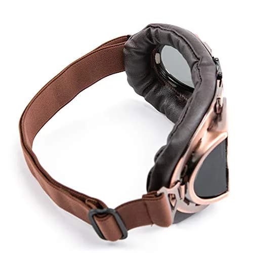 evomosa Vintage Pilot Aviator Steampunk Motorcycle Goggles | 7.1 x 3.1 x 1 inch (18 x 8 x 2.5 cm) thumbnail 5