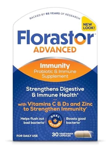 Florastor Advanced Immunity Probiotic, 30 Capsules | Supports Digestive & Immune Health thumbnail 1