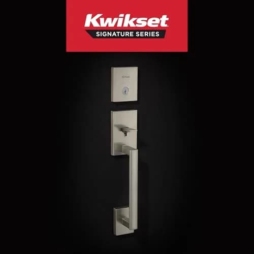 Kwikset San Clemente Handleset with Deadbolt, Satin Nickel | BHMA Grade 1 Certified Security thumbnail 2