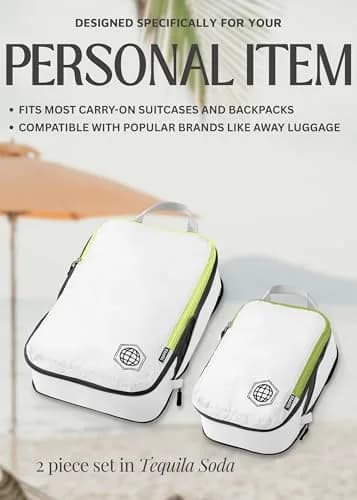 TRIPPED Travel Gear Compression Packing Cubes for Carry-On Travel 2-Pack | Ultralight Ripstop Nylon with Compression Zippers thumbnail 2