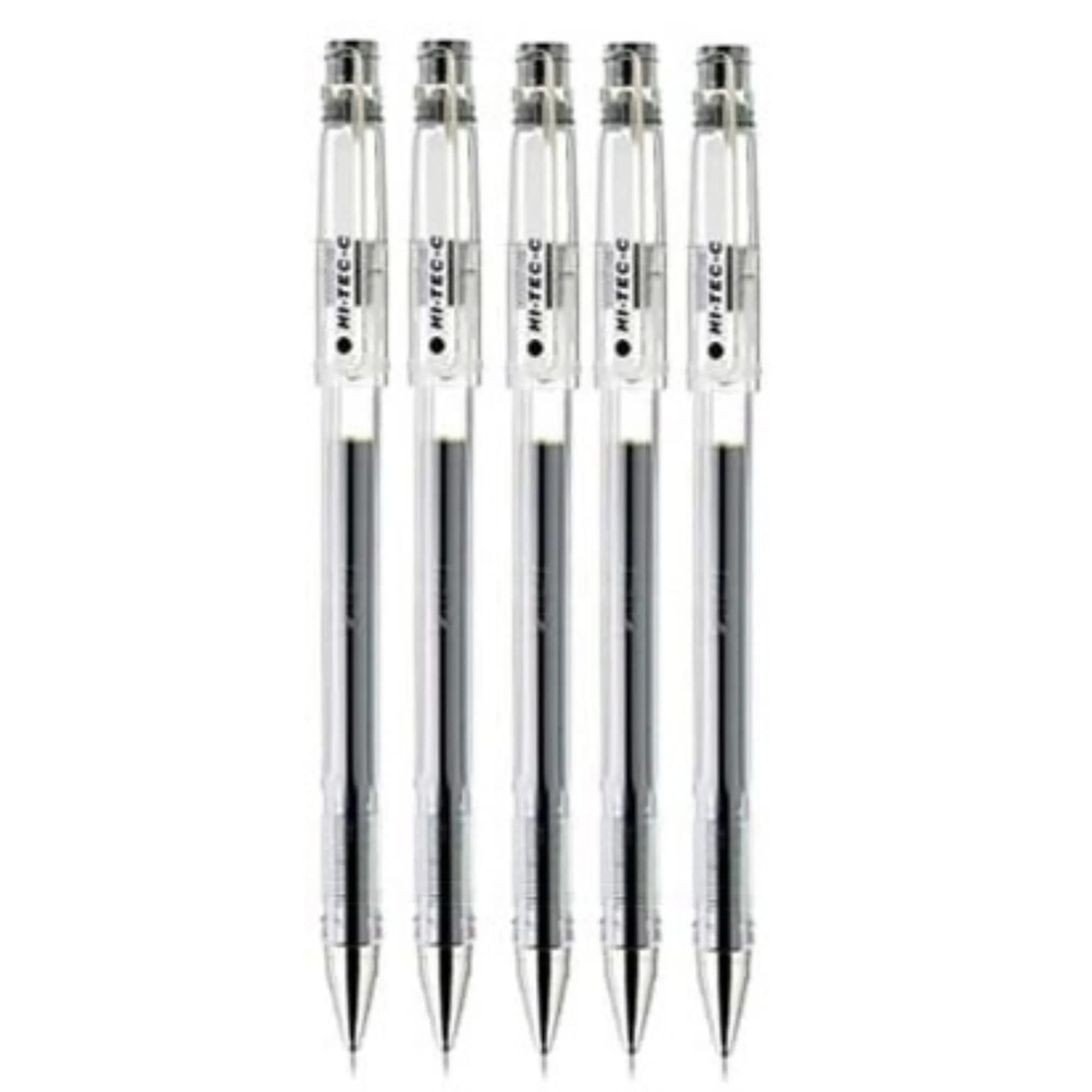 Pilot Hi-Tec-C 05 Gel Ink Pen Value Set of 5, Fine Point 0.5mm Black Ink | Smooth Ink Flow - main product image