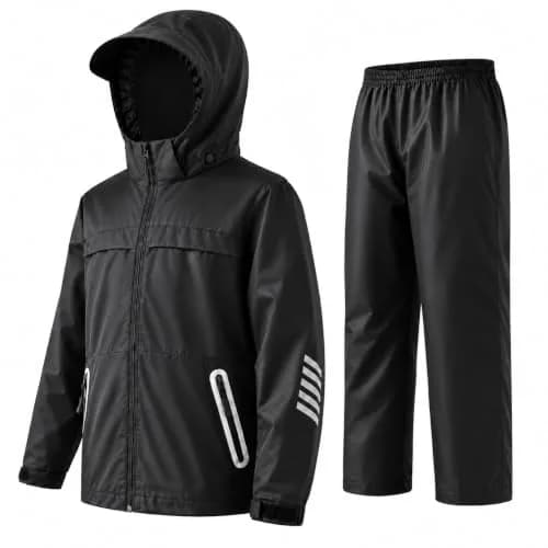 SWISSWELL Kids Rain Gear Youth Boys Rain Jacket Pants Black 14-16 Yr | Waterproof, Breathable & Reflective thumbnail 1