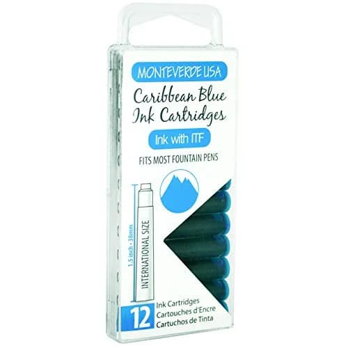 Monteverde USA International Standard Ink Cartridges Caribbean Blue | Bright, Exotic Fountain Pen Ink, 12-Pack thumbnail 4