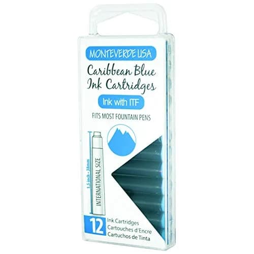Monteverde USA International Standard Ink Cartridges Caribbean Blue | Bright, Exotic Fountain Pen Ink, 12-Pack thumbnail 3