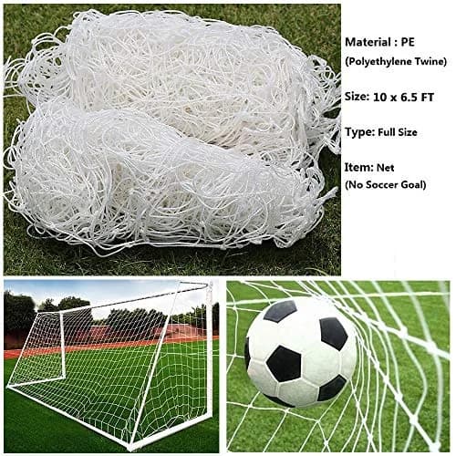Boshen 10 x 6.5FT (305cm x 198cm) 2.5mm Twisted Polyethylene Soccer Goal Net | Heavy Duty & Weather Resistant thumbnail 2