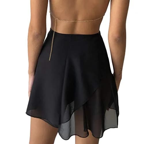 Wuchieal Sheer Wrap Skirt for Women | Ballet & Dancewear, One Size, Black thumbnail 7