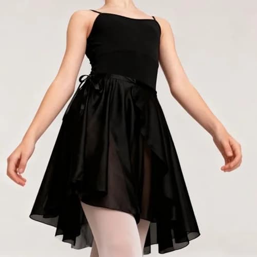 Wuchieal Sheer Wrap Skirt for Women | Ballet & Dancewear, One Size, Black thumbnail 2