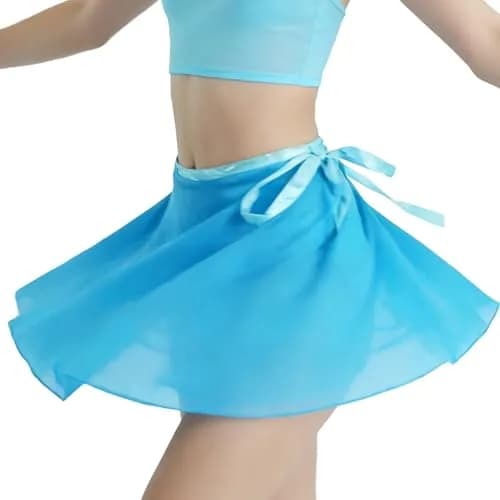 Wuchieal Sheer Wrap Skirt for Women | Ballet & Dancewear | One Size, Light Blue thumbnail 6