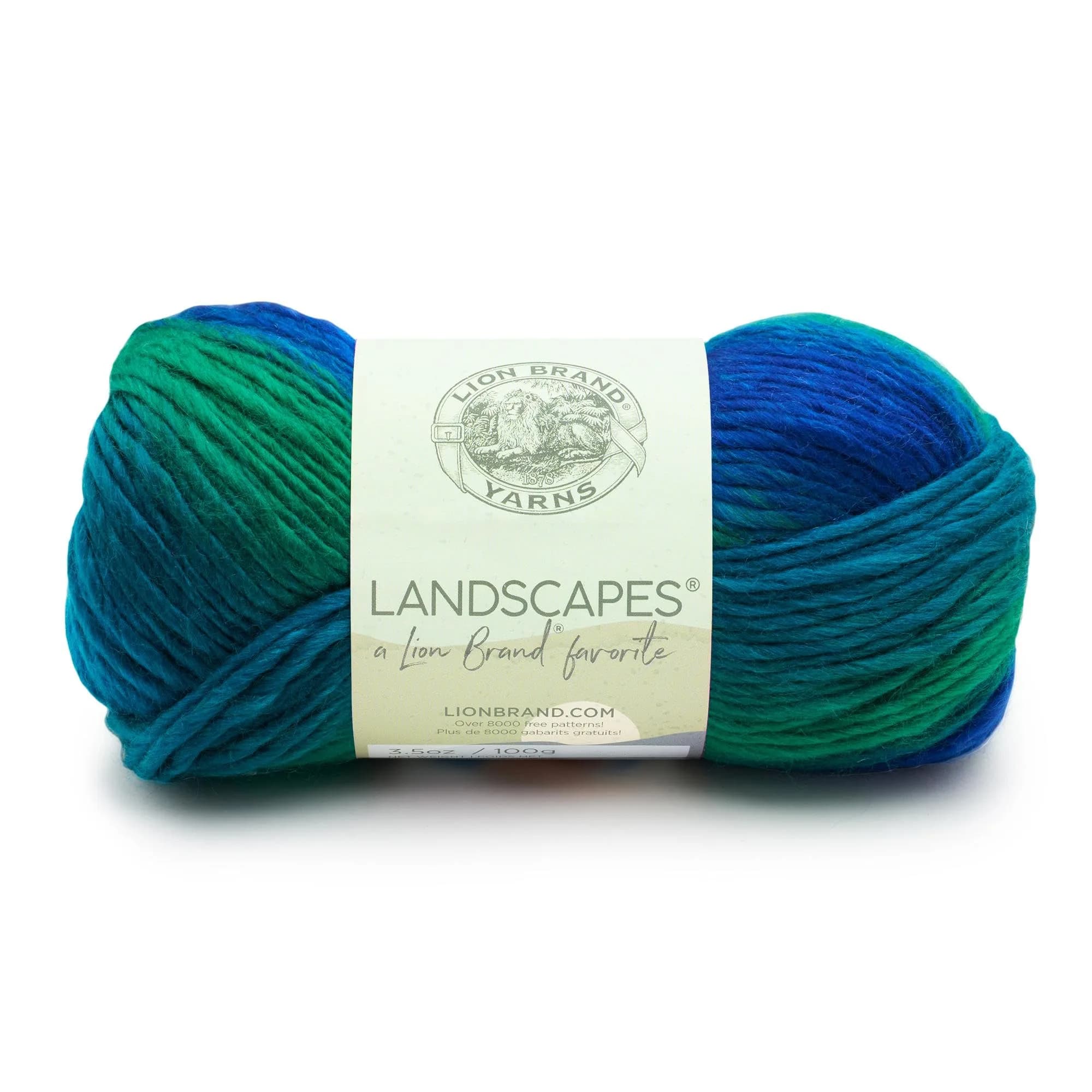 Lion Brand Yarn Landscapes Multicolor Yarn 100g | Self-Striping Gradient for Knitting & Crochet