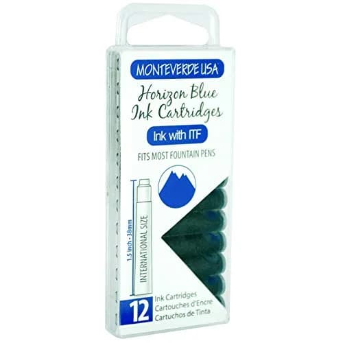 Monteverde Fountain Pen Ink Cartridges Horizon Blue | Bright, Vibrant, Compatible with Most Fountain Pens thumbnail 4