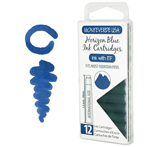 Monteverde Fountain Pen Ink Cartridges Horizon Blue | Bright, Vibrant, Compatible with Most Fountain Pens thumbnail 2