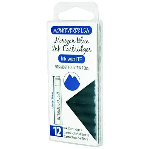 Monteverde Fountain Pen Ink Cartridges Horizon Blue | Bright, Vibrant, Compatible with Most Fountain Pens thumbnail 3