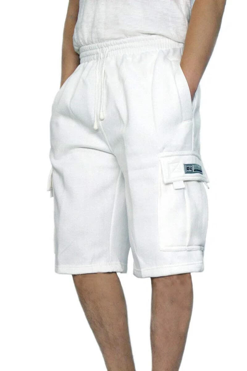 DREAM USA Men's Heavyweight Fleece Cargo Shorts | Loose Fit, Durable Stitching, Elastic Waistband, Secure Pockets