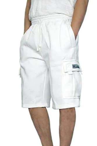 DREAM USA Men's Heavyweight Fleece Cargo Shorts | Loose Fit, Durable Stitching, Elastic Waistband, Secure Pockets thumbnail 1