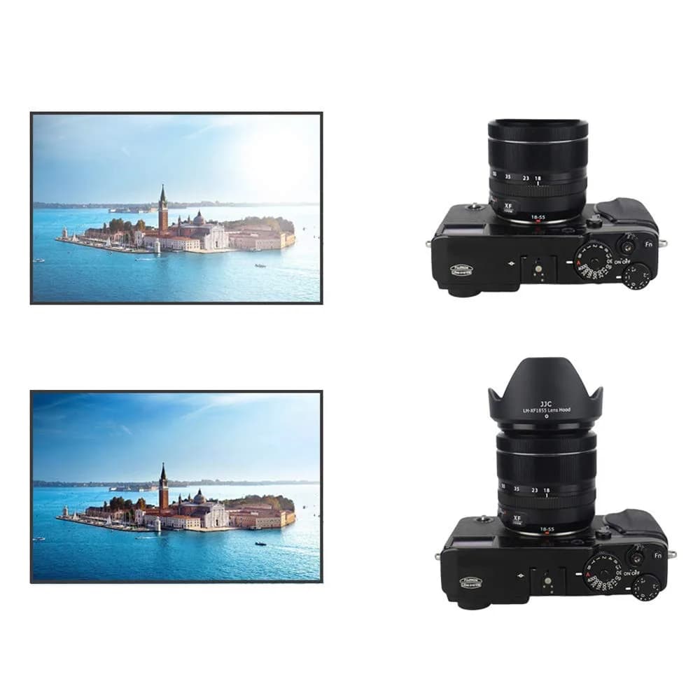 JJC Lens Hood for Fujifilm XF 18-55mm F2.8-4 R LM OIS & XF 14mm F2.8 R Lens | Blocks Stray Light, Protects Lens - view 3