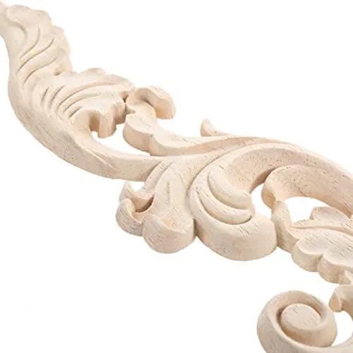 MUXSAM Wooden Flower Carvings Appliques 20x5cm | Vintage Furniture Decor thumbnail 8