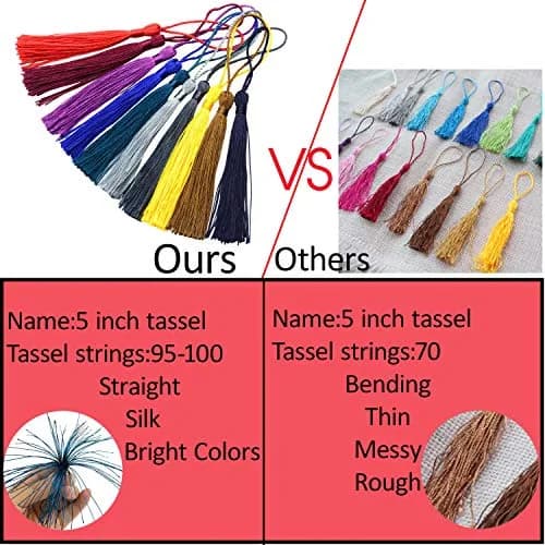 Makhry Silky Bookmark Tassels 5 Inch | Elegant Jewelry & Craft Decor (70-120 chars) thumbnail 3