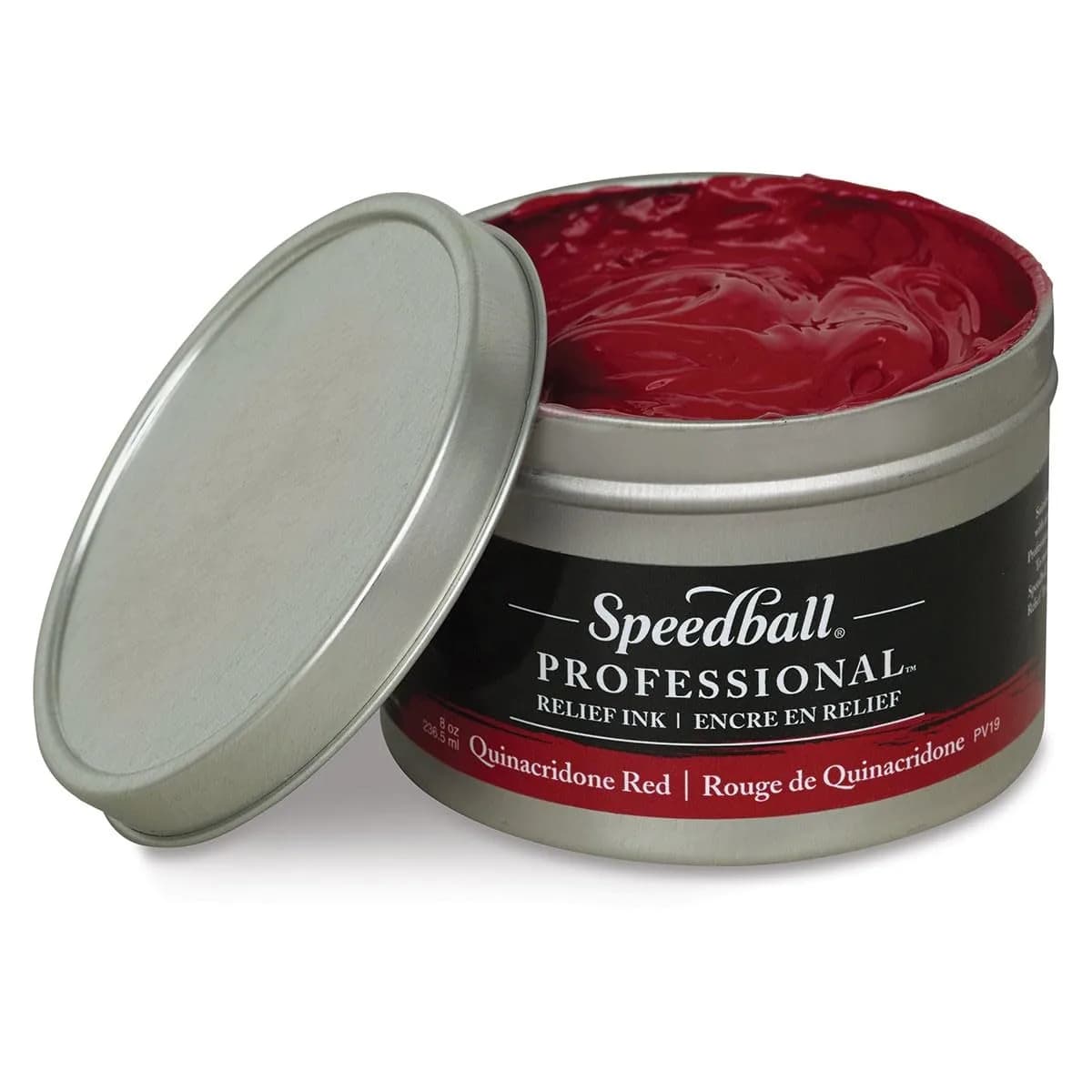 Speedball Relief Ink Quinacridone Red 8 fl oz | Oil-Based, Water-Miscible, Professional Quality — Quinacridone Red