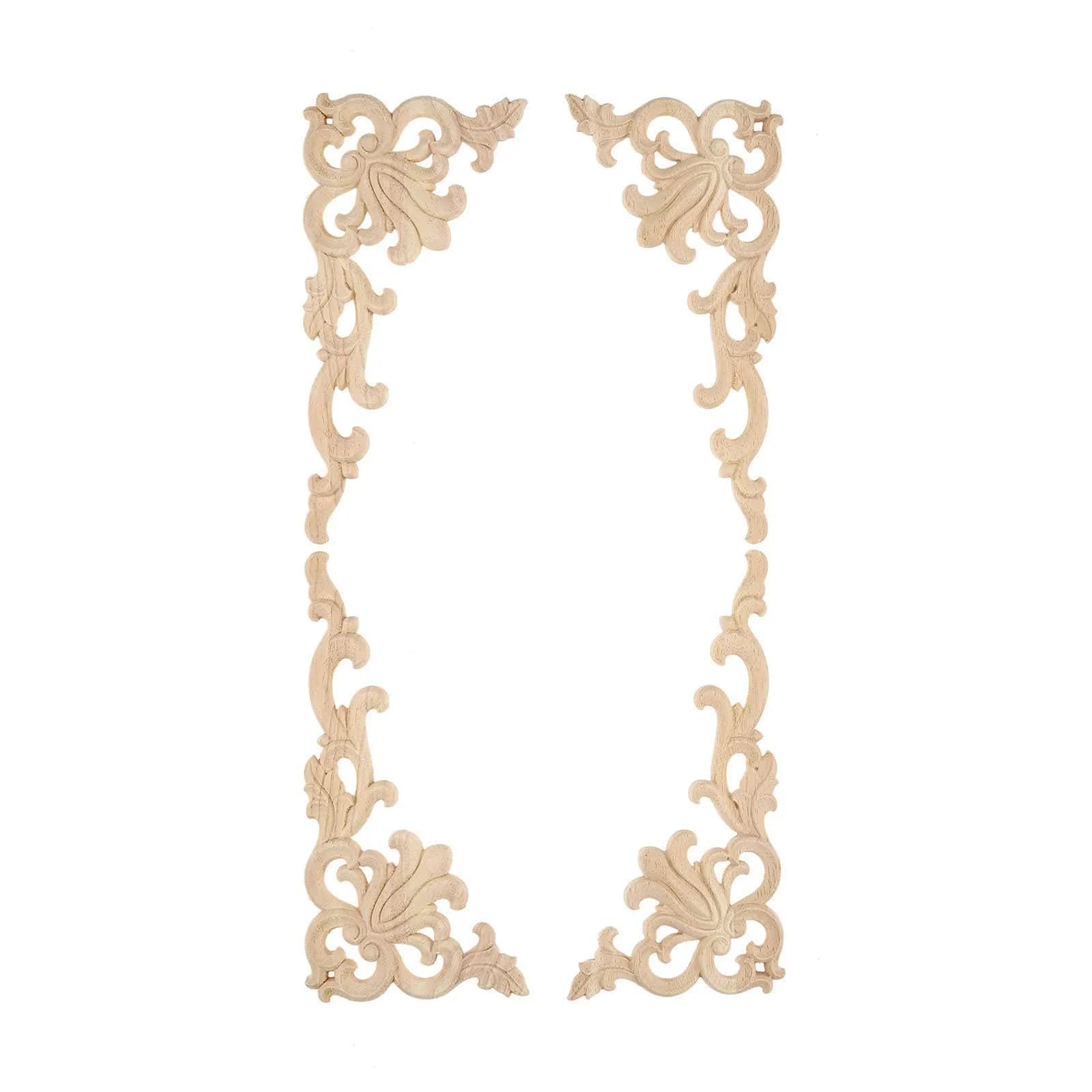 MUXSAM Wood Carved Appliques 20x10cm (7.87"x3.94") | Authentic European Style Furniture Accents - main product image