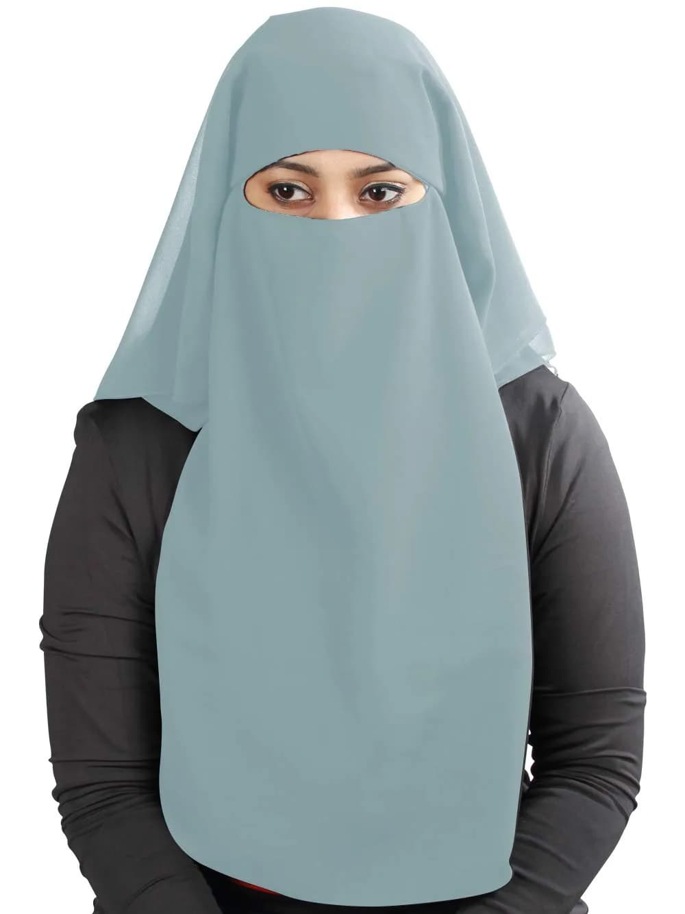 MyBatua 3-Layer Saudi Niqab 78cm (31") | Breathable Georgette Face Veil