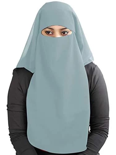MyBatua 3-Layer Saudi Niqab 78cm (31") | Breathable Georgette Face Veil thumbnail 1