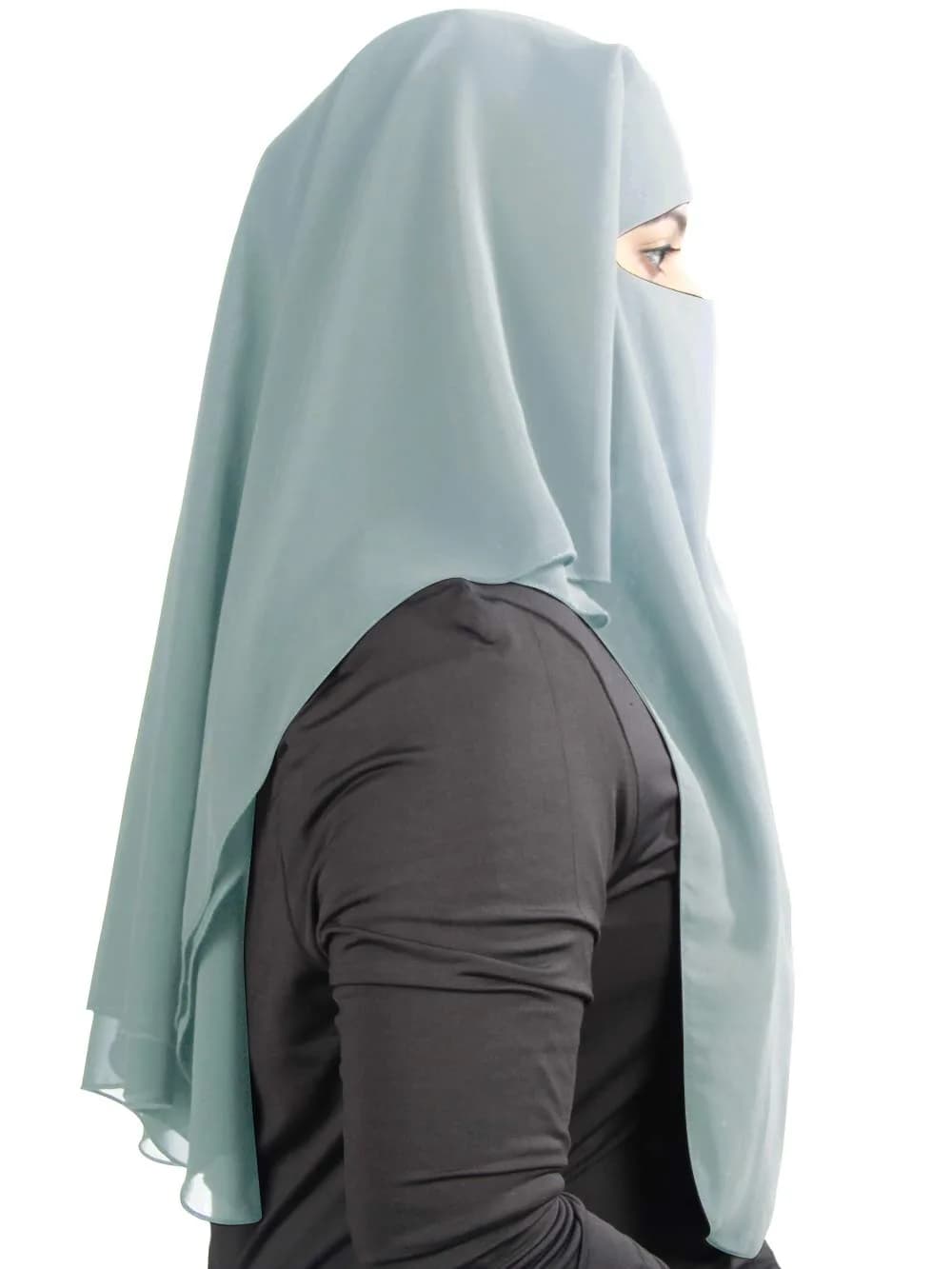 MyBatua 3-Layer Saudi Niqab 78cm (31") | Breathable Georgette Face Veil - view 2