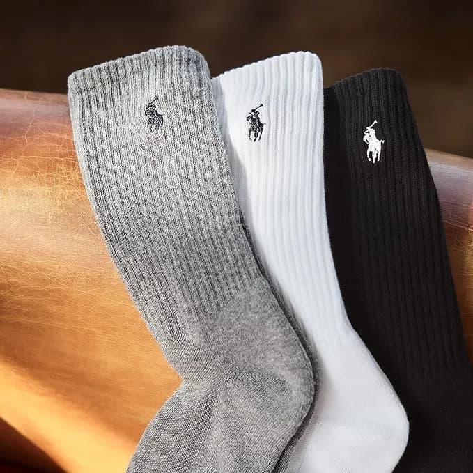 POLO RALPH LAUREN Men's Tech Low Cut Sock 3 Pair Pack | Moisture-Wicking, Reinforced Toe, Arch Support, Ankle-High thumbnail 3