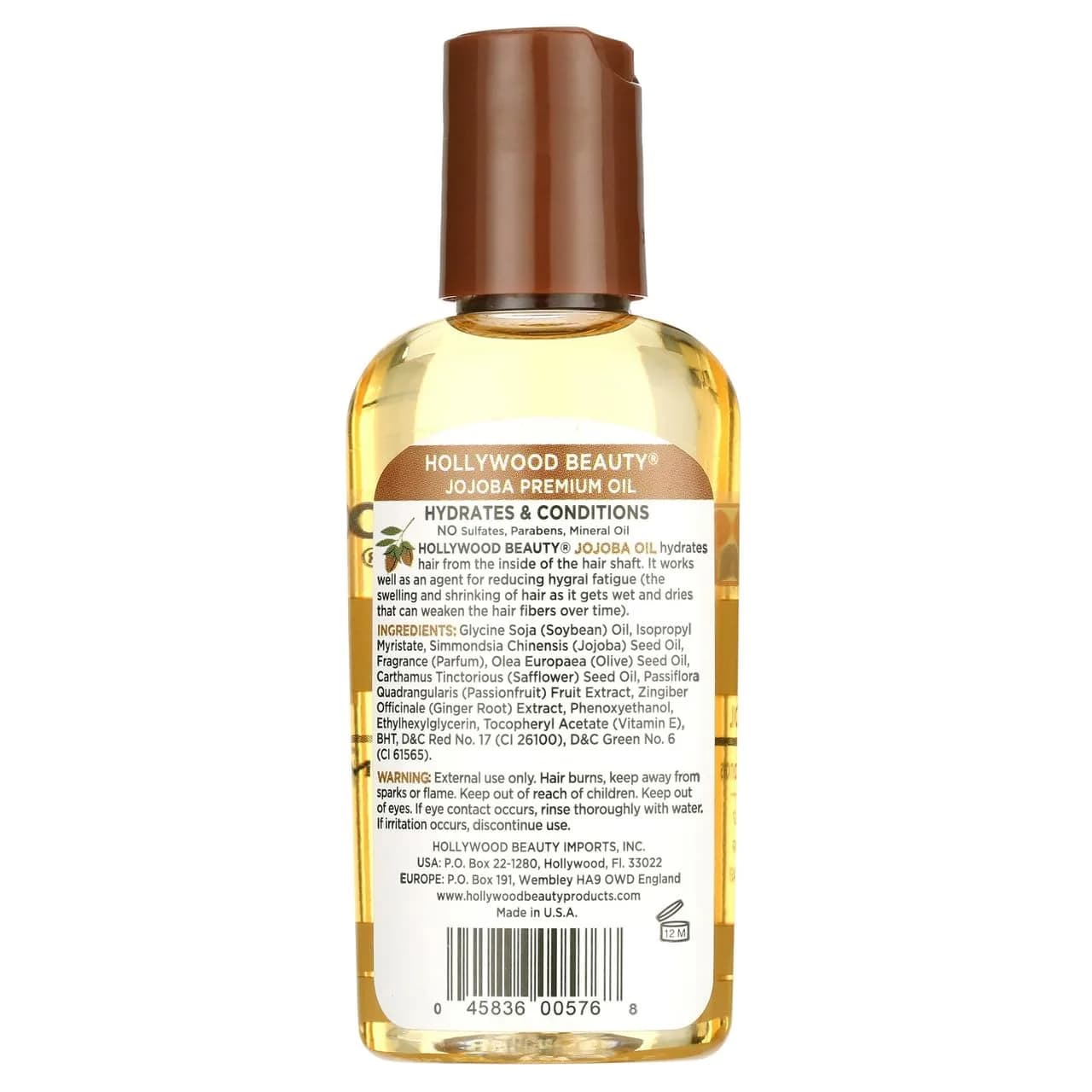 Hollywood Beauty Jojoba Hair Oil 59ml (2 Fl Oz) | Hydrates & Conditions Hair - view 3