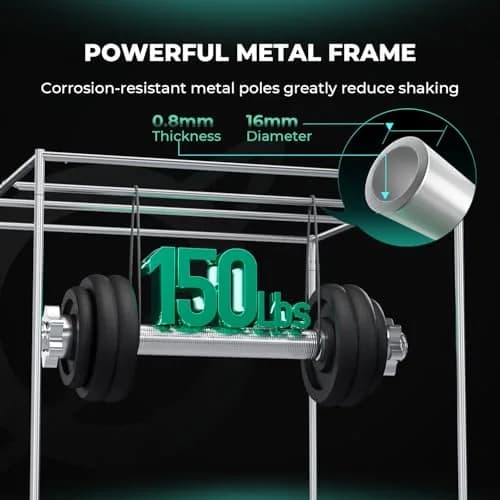 MARS HYDRO 5x5x6.67 ft Grow Tent | 1680D Mylar Fabric, 70kg Capacity, Indoor Plant Growing thumbnail 5