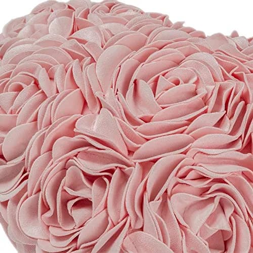 JWH Heart Flower Throw Pillow Cover 14x16 Inches | Pink Floral Accent Cushion for Sofa & Bed thumbnail 3